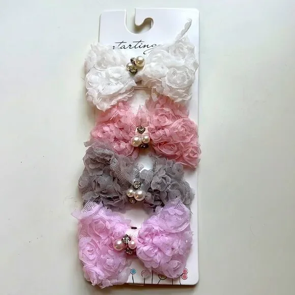 Starting Out 4 Piece Lace Barette Set - Picture 1 of 2